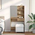 vidaXL toaletný stolík so zrkadlom Artisan Dub 74,5x40x141 cm