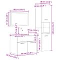 vidaXL 4-dielna sada kúpeľňového nábytku betónová kompozitné drevo