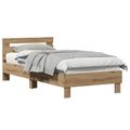 vidaXL Rám postele Remeselný dub 203 x 95 x 70 cm Kompozitné drevo