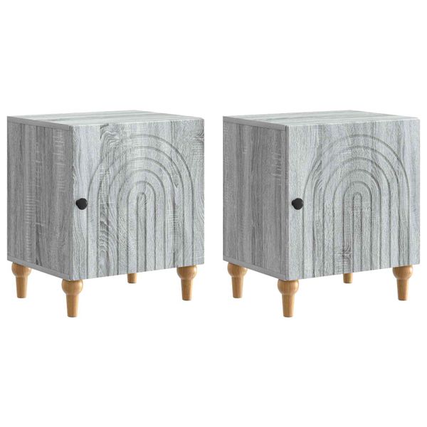 vidaXL Nočný stolík 2 pcs Sivá sonoma 43 x 34,5 x 50 cm