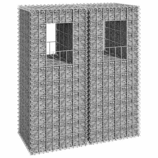 vidaXL Gabiónové koše/stĺpy 2 ks 40x40x100 cm železo