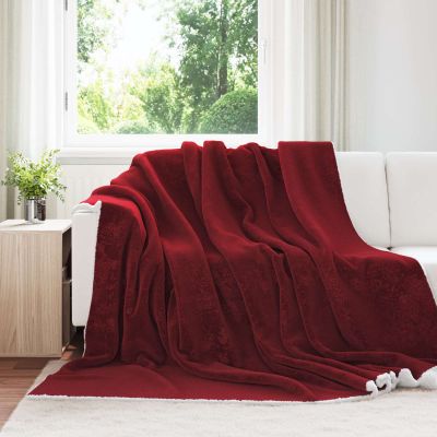 vidaXL Deka Bordeaux červená 220 x 240 cm Flís