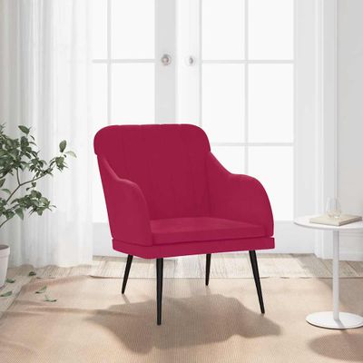vidaXL Kreslo vínovočervené 63x76x80 cm zamat