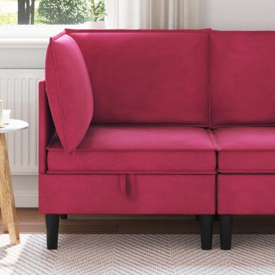 vidaXL Sofa s úložným priestorom Víno červené Zamat