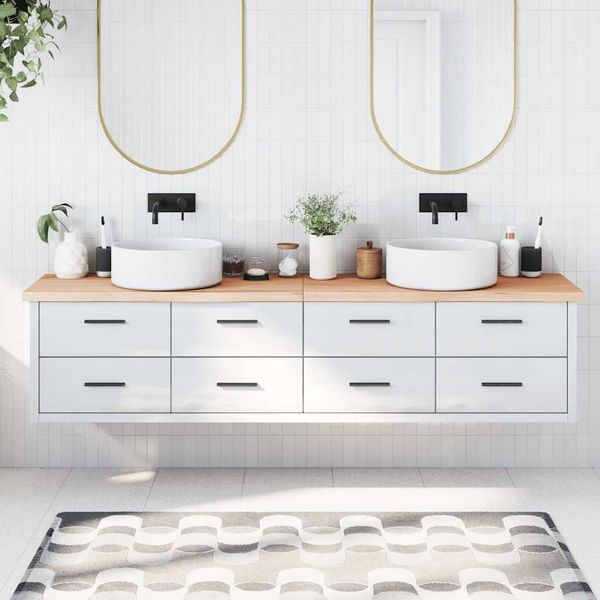 vidaXL Kúpeľňová doska 220x40x(2-4) cm neošetrený masív