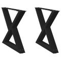 vidaXL Nohy konferenčného stolíka 2 ks čierne 50 x (42-43,3) cm oceľové