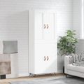 vidaXL Vysoká skrinka biela 69,5x34x180 cm spracované drevo