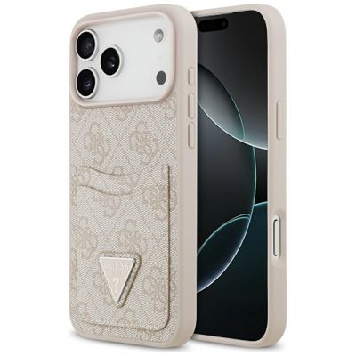 Guess 4G Double Card Triangle puzdro pre iPhone 17 Pro Max ružové