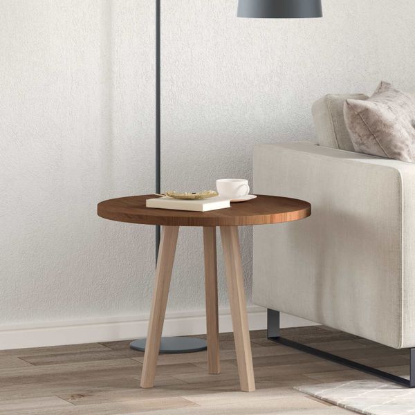 vidaXL Vrchná doska Tmavohnedá Ø 60 x 2,5 cm Masívne dubové drevo