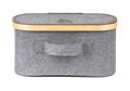 Úložný box G21 30 x 15 x 15 cm, bambusový s vekom, sivý