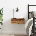 vidaXL Plávajúci nočný stolík Old Wood 40x32x15 cm Engineered Wood