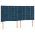 vidaXL Čelo postele s LED tmavomodré 160x5x118/128 cm zamat