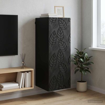 vidaXL Nástenná skrinka 33 x 34,5 x 90 cm Kompozitné drevo Čierna