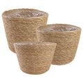 vidaXL 3 ks Prírodná Ø26 x 19 cm 100% Morská tráva