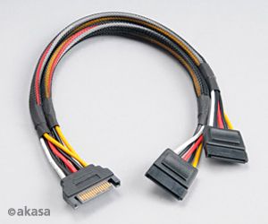 SATA napájací rozdvojka Sata(M) na 2xSata(F) 30 cm