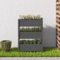 vidaXL Kvetináč sivý 77x25x104,5 cm borovicový masív