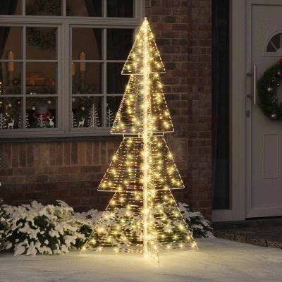 vidaXL Vianočný stromček s 240 LED-i Teplá biela 180 cm PET