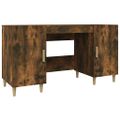 vidaXL Stôl dymový dub 140x50x75 cm spracované drevo