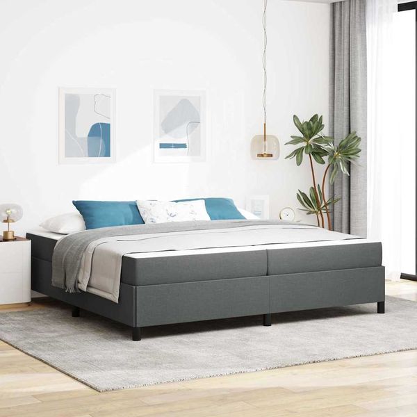 vidaXL Posteľ s pružinovým rámom Tmavo šedá 200 x 200 cm látka