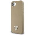 Guess HC MagSafe Grained PU Triangle Logo case for iPhone 16e Brown