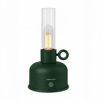 Vintage LED lampa Forever Light Petroleum FLR-04 fľaškovo zelená