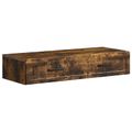 vidaXL Nástenný bočný stôl Dymový dub 87,5 x 34,5 x 17 cm