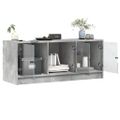 vidaXL TV skrinka so sklenenými dvierkami betónovo sivá 102x37x42 cm