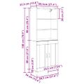 vidaXL Highboard 2 ks dub artisan 69,5 x 34 x 180 cm Kompozitné drevo