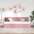 vidaXL Rohový rám postele s čelnou doskou Ružová 80 cm x 200 cm Zamat
