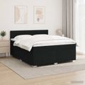 vidaXL LED boxspring posteľ s matracom Čierna 140 x 200 cm Látka