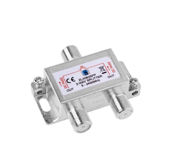 Anténny rozbočovač Cabletech 5-2450MHz 2x výstup, priechodný Anténní rozbočovač Cabletech 5-2450MHz 2x výstup, průchozí