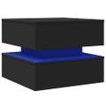 vidaXL Konferenčný stolík s LED svetlami čierny 50x50x40 cm