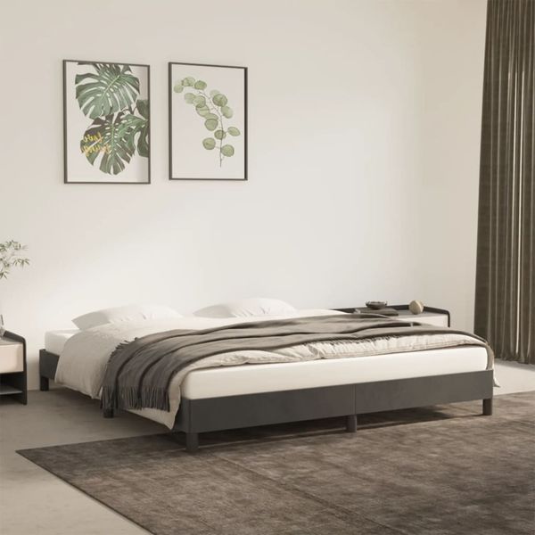 vidaXL Posteľ bez matraca tmavosivá 180x200 cm zamat