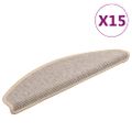vidaXL Schodové rohože 15 ks 65x21x4 cm strieborné polkruhové veľké