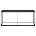 vidaXL Konzolový stolík čierny 180x35x75,5 cm tvrdené sklo