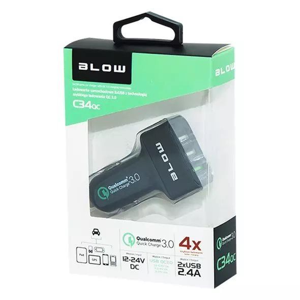 Nabíjačka do auta BLOW 75-748 QUALCOMM 3.0 USB 3x 2.4A Nabíječka do auta BLOW 75-748 QUALCOMM 3.0 USB 3x 2.4A
