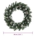 vidaXL Vianočný veniec s LED svetlami zelený 60 cm PVC