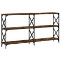 vidaXL Konzolový stolík dymový dub 200x28x80,5 cm kompozitné drevo