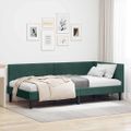 vidaXL Rohový rám postele Tmavozelená 80 cm x 200 cm Zamat