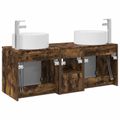 vidaXL Set kabinetov do kúpeľne 3 ks Dymový dub 49,5 x 44,5 x 65,5 cm
