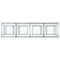 vidaXL Gabiónová vyvýšená posteľ 2 ks 200 x 50 x 80 cm Strieborná