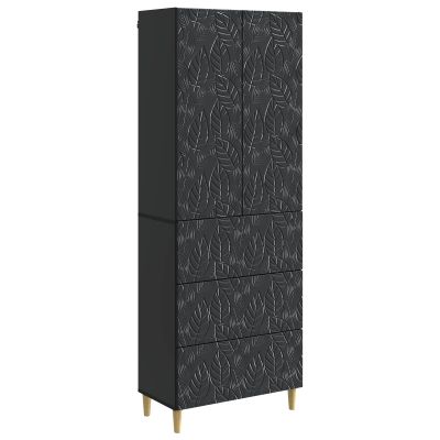 vidaXL Sada skríň 2 pcs Čierna 66 x 34,5 x 90 cm Kompozitné drevo
