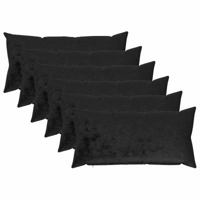 vidaXL Poťah na podložku 6 pcs HEERLEN Čierna 40 x 70 cm Flanel