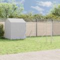 vidaXL Vonkajší koterec pre psov so strechou strieborný 6x6x2,5 m oceľ