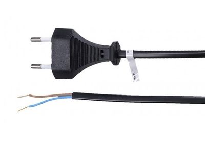 Pripojovacia flexošnúra s voľným koncom 2x0,5mm 3m čierna