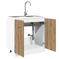 vidaXL Skrinka pod drez “Lyon”, dub artisan 80x46x81,5 cm