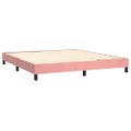 vidaXL Posteľný rám boxsping s matracom ružový 180x200 cm zamat