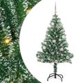 vidaXL Umelý vianočný stromček, snehom obalený, s LED svetlom 150 cm