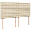 vidaXL Posteľný rám boxspring s matracom krémový 180x200 cm látka
