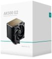 DEEPCOOL chladič AK500 G2 / 120mm fan / 5x heatpipes / PWM / pro Intel i AMD / černý Chladic CPU, 5× medené heat pipes, 120mm ventilátor, hydraulické ložisko, 2200 RPM, 63.4 CFM, ?31.45 dB(A), Intel/AMD, drevený de